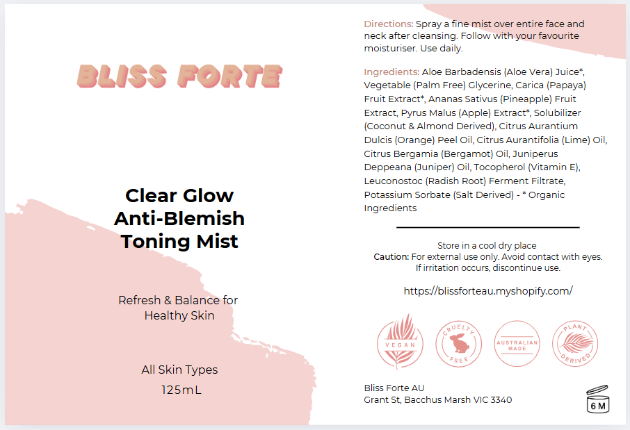 Clear Glow Anti-Blemish Toning Mist by Bliss Forte - refreshing skin care for a dewy glow and balanced complexion.